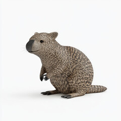 Cute Rodent Sitting, Soft Fur, Detailed Features.