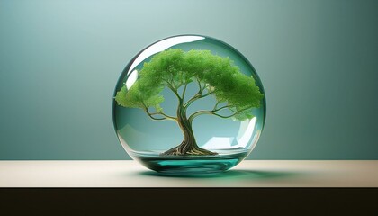 glass globe tree modern minimalist eco design
