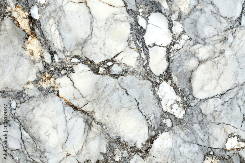Poster close-up of elegant grey and white marble texture with intricate veining patterns.