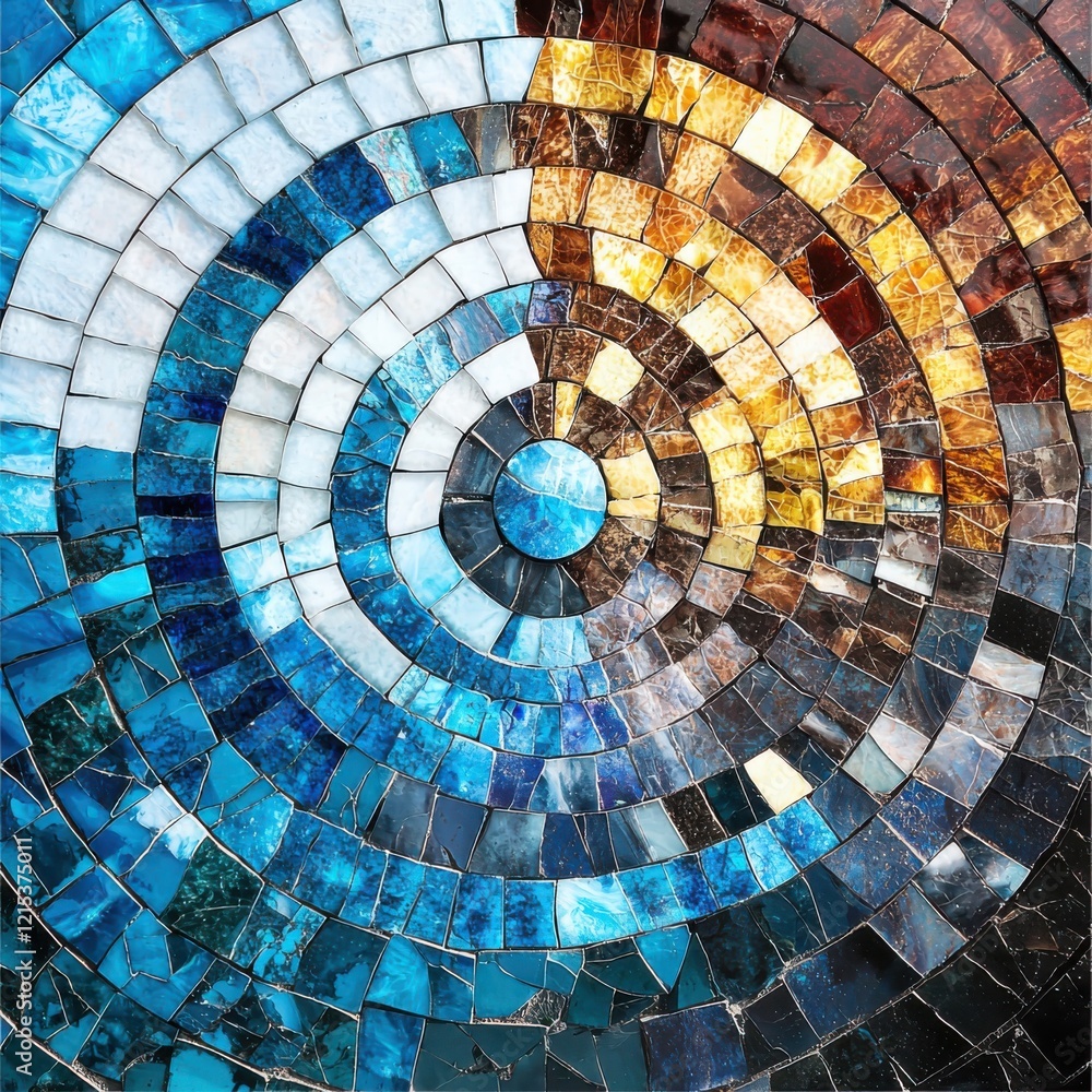 Aufkleber vibrant mosaic tilework art studio high-resolution image colorful environment top view artistic expr