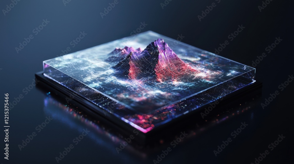 Aufkleber futuristic holographic interface display digital environment gigapixel visualization immersive exper