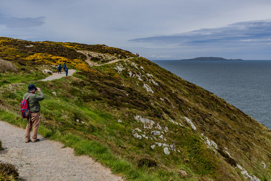 Views while walking along the cliff of Howth Head Dublin North.Howth, Dublin, Ireland