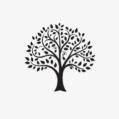 Flat Design Tree Silhouette Vector 