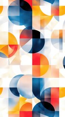 Obraz premium Vibrant abstract geometric shapes seamless pattern modern textiles digital art energetic environment aesthetic viewpoint contemporary design
