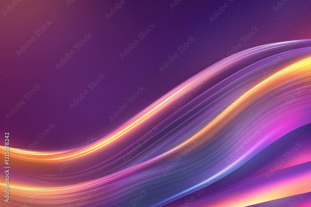 Poster vibrant abstract waves of colors with flowing lines in a modern style