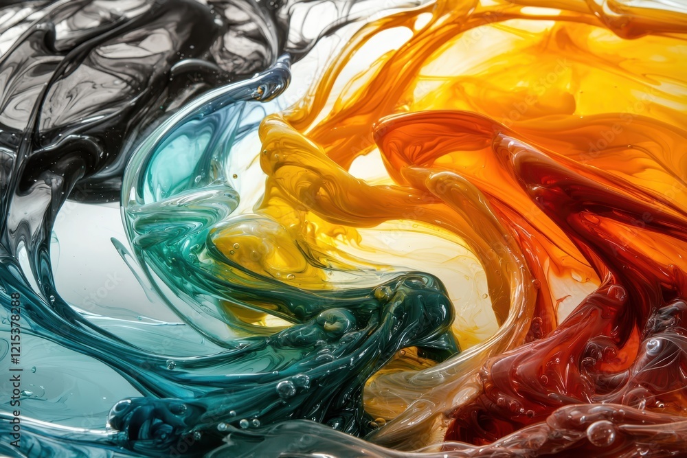 Poster dynamic abstract art composition studio visual art creative space close-up colorful geometric depth 