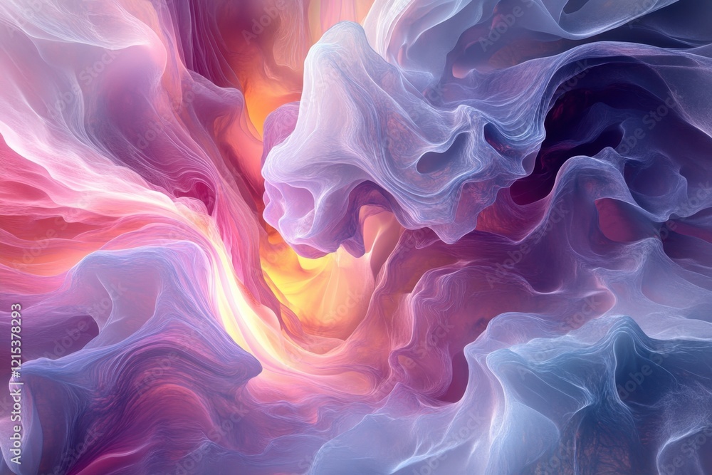 Poster colorful abstract swirl with soft textures and dynamic flow of light