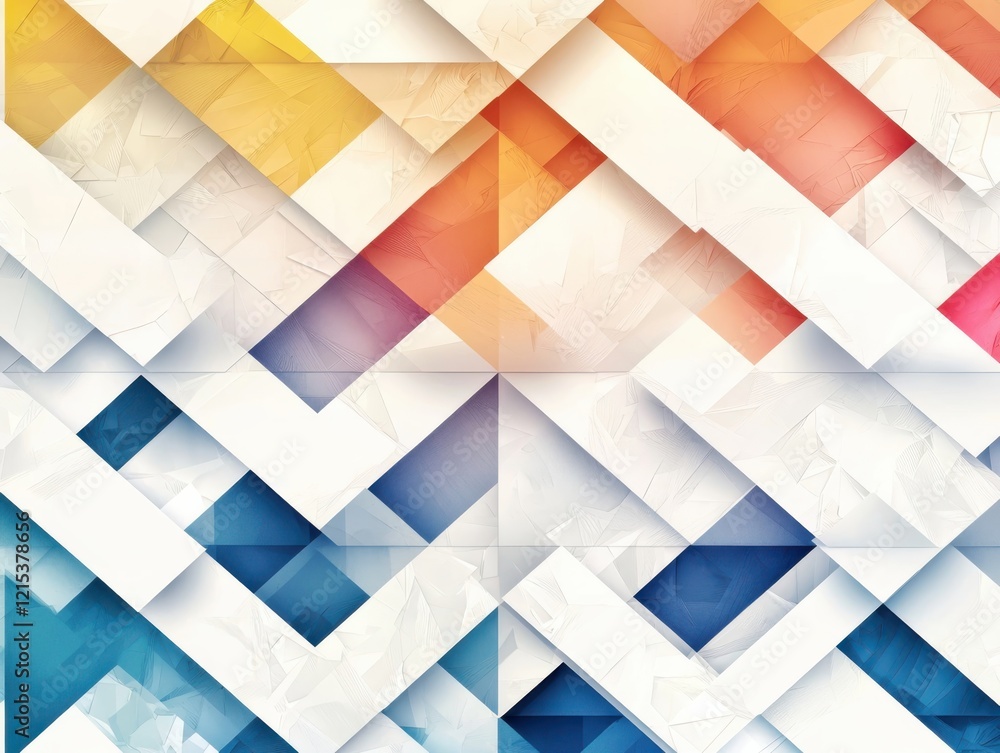 Poster geometric pattern featuring triangles in tessellation abstract art colorful gradients from cool to w