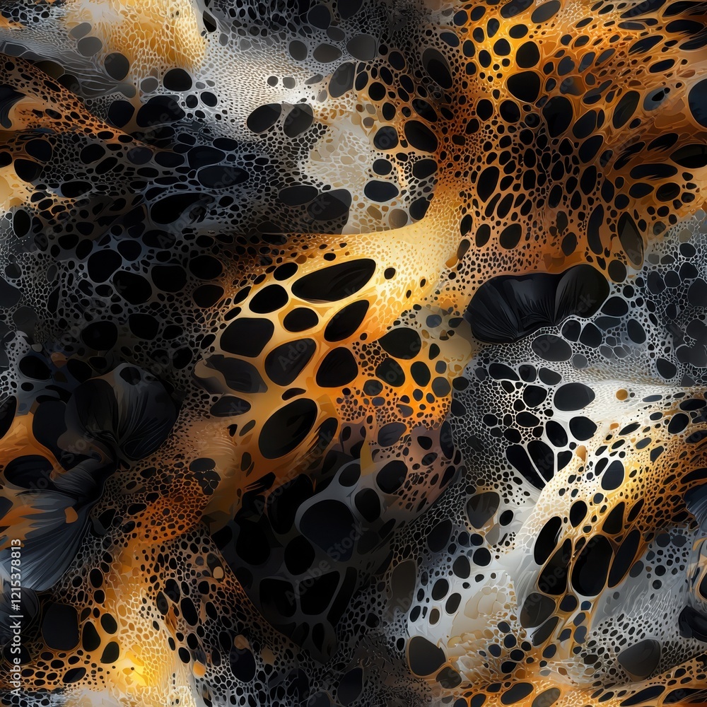 Aufkleber dynamic abstract animal print motifs digital design graphic art colorful patterns close-up view ener