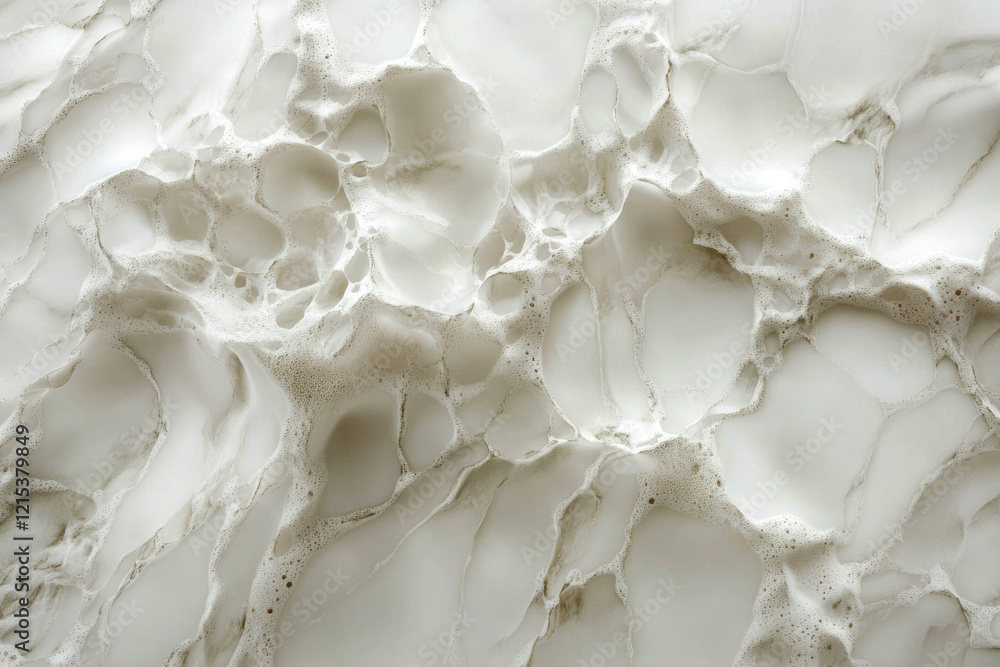 Poster Abstract image of a textured, off-white surface with a bubbly, foam-like appearance.