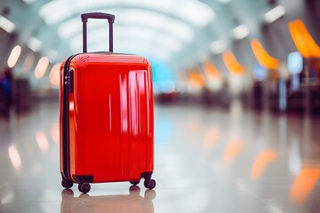 Modern travel Luggage In Airport Terminal