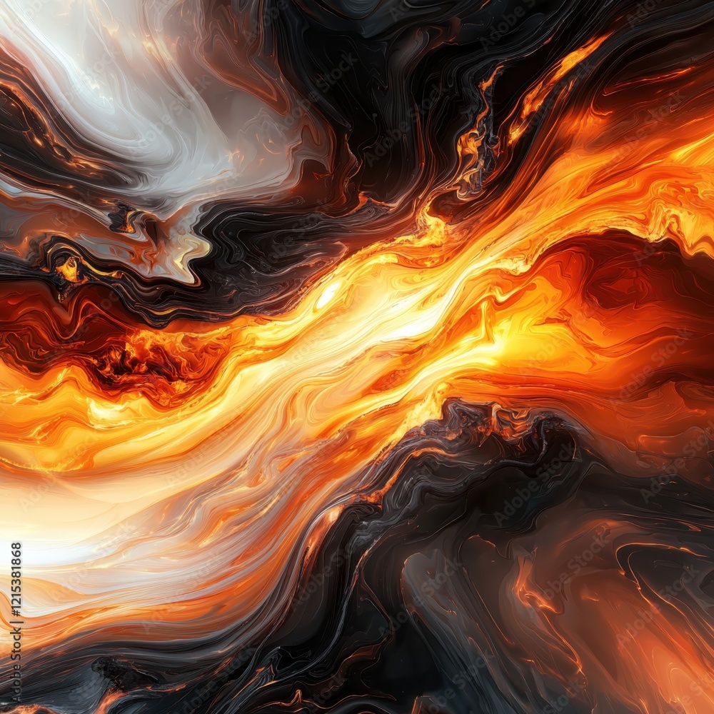 Poster vibrant lava flow textures abstract background digital art energetic environment dynamic viewpoint f