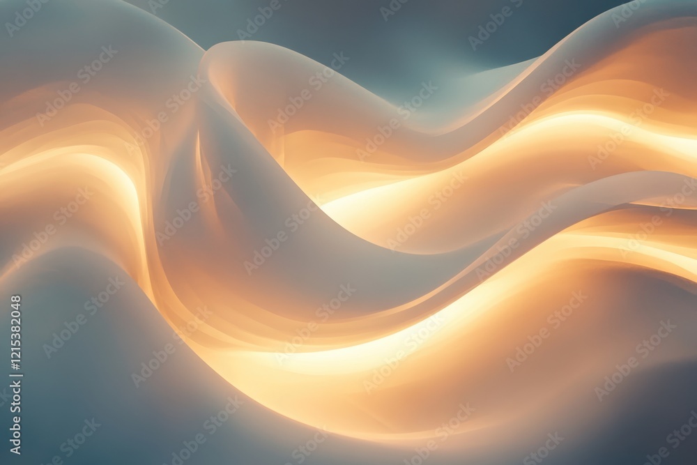 Aufkleber swirling waves of light and shadow creating a serene atmosphere in an abstract landscape