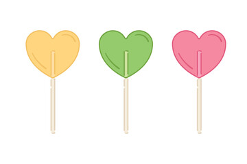 Heart Lollipop, Lollipop Vector, Valentine's Day, Candy Vector, Cute Heart Vector, Heart Candy, Vector Illustration Background