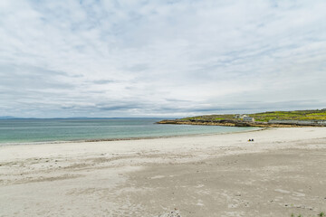 Wide sandy Kilmurvey Beach on Inishmore, largest of the Aran Islands in Galway Bay, Ireland.