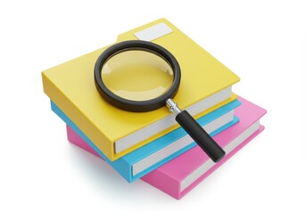 A 3D rendering of a stack of folders isolated on white background