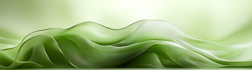 Draped light green fabric.