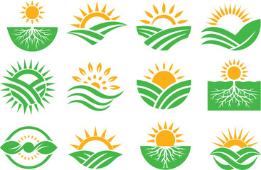 sunset above mountains peak icon vector illustration