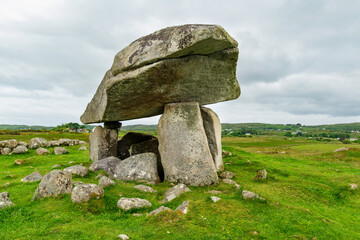 Kilclooney Dolmen, one of Ireland's most elegant portal-tombs or dolmens, located in southwest...