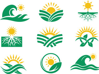 sunset above mountains peak icon vector illustration