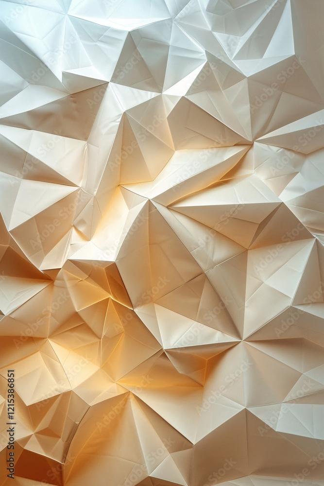 Aufkleber Abstract background of folded paper creating a geometric pattern with light and shadow
