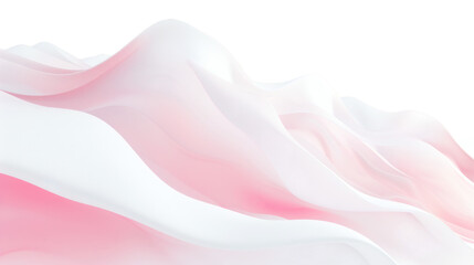 White and pink gradient solid wave movement 3D abstract gradient motion render isolated on white background