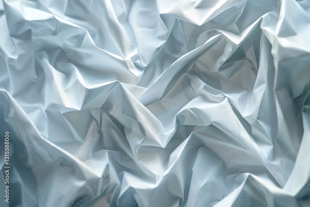 Poster flowing white satin fabric creating elegant shapes