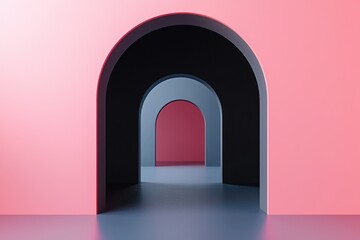 Fototapeta premium Ample negative space around this minimalist black 3D frame ideal for creative ads.