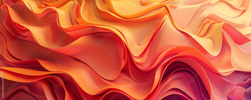 Poster vibrant orange and red abstract wavy background in a seamless loop, ideal for website backgrounds, v