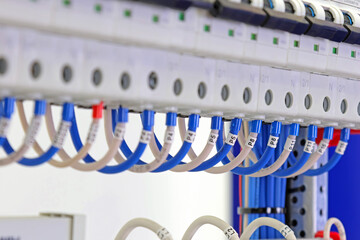 Marking of electrical wires using thermal printing on vinyl tape.