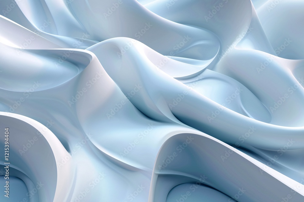 Poster Elegant design formed by flowing smooth light blue waves in abstract background