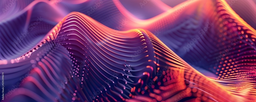 Poster Vibrant wavy pattern with abstract background and depth of field