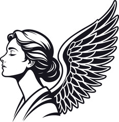  Angel women vector illustration of female beauty.