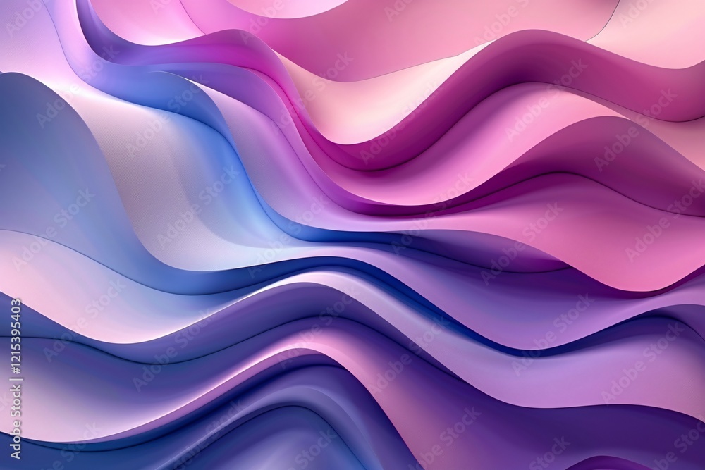 Aufkleber Blue and pink gradient color scheme creating a wavy pattern in abstract background