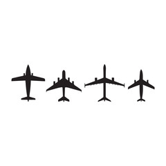 Airplane silhouette vector illustration free download