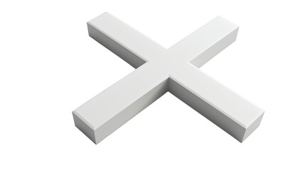 Obraz premium White cross icon in 3D render style isolated on a white background