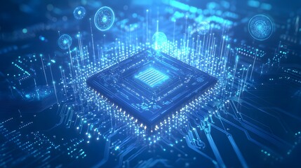 Digital Microchip Circuit Board Technology Innovation