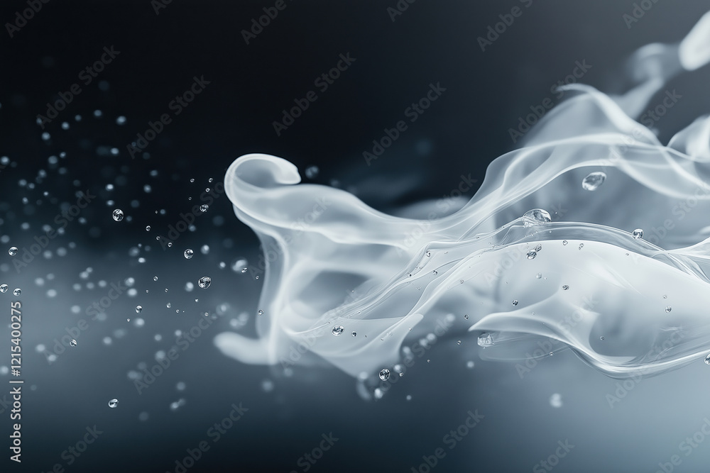 Poster delicate wisps of smoke and droplets create a mesmerizing visual display indoors