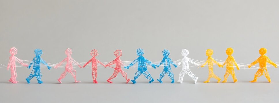 Human-Centered Communication: Silhouettes and Colors in Company Culture, 企業文化の中でコミュニケーションを重視する人間中心のシルエットと色彩デザイン.Generative AI