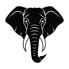 Elephant head vector on white background