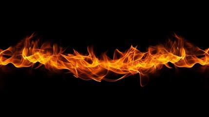 Fototapeta premium Fire flames on black background