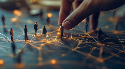 Human Resources and Technology Integration on Touch Screen, Emphasizing Connection and Selection in Modern Business,タッチスクリーン上の人材と技術の統合、現代ビジネスにおける接続と選択を強調する.Generative AI