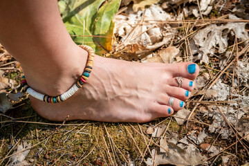 Barefoot boho girl