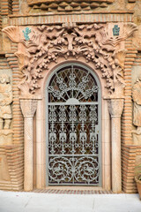 Door of Castillo de Colomares located near Benalmádena, Andalusia, in Spain. It is a monument, in...