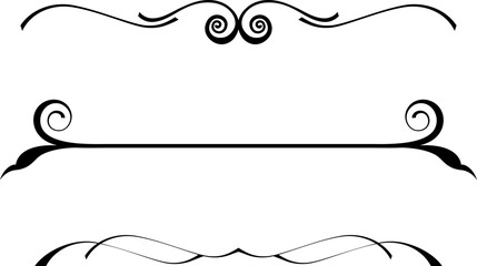 vector black and white decorative text separators made of stylized elements, vintage