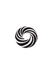 Abstract Swirl Circle Vector Design in Black and White for Modern Logos or Decorative Graphics on Transparent Background
