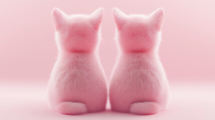 two cats in pink