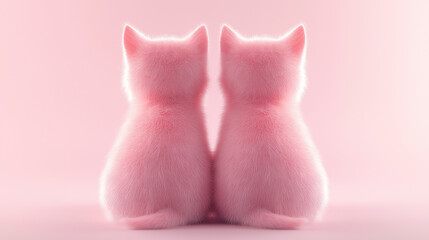 two cats in pink