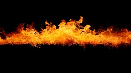 Fire flames on black background