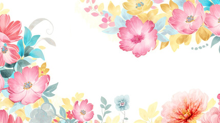 Marco de flores estilo acuarela